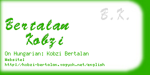 bertalan kobzi business card